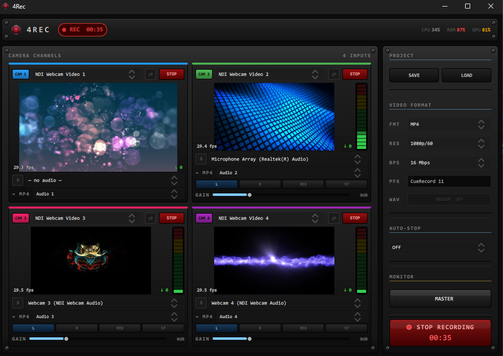 4Rec - Camera Channels