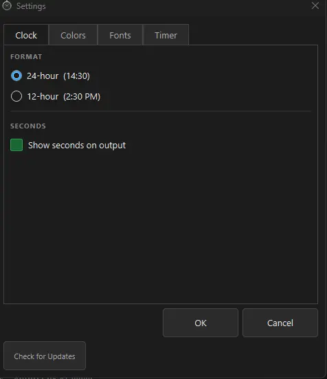 AV Pro Timer - Settings
