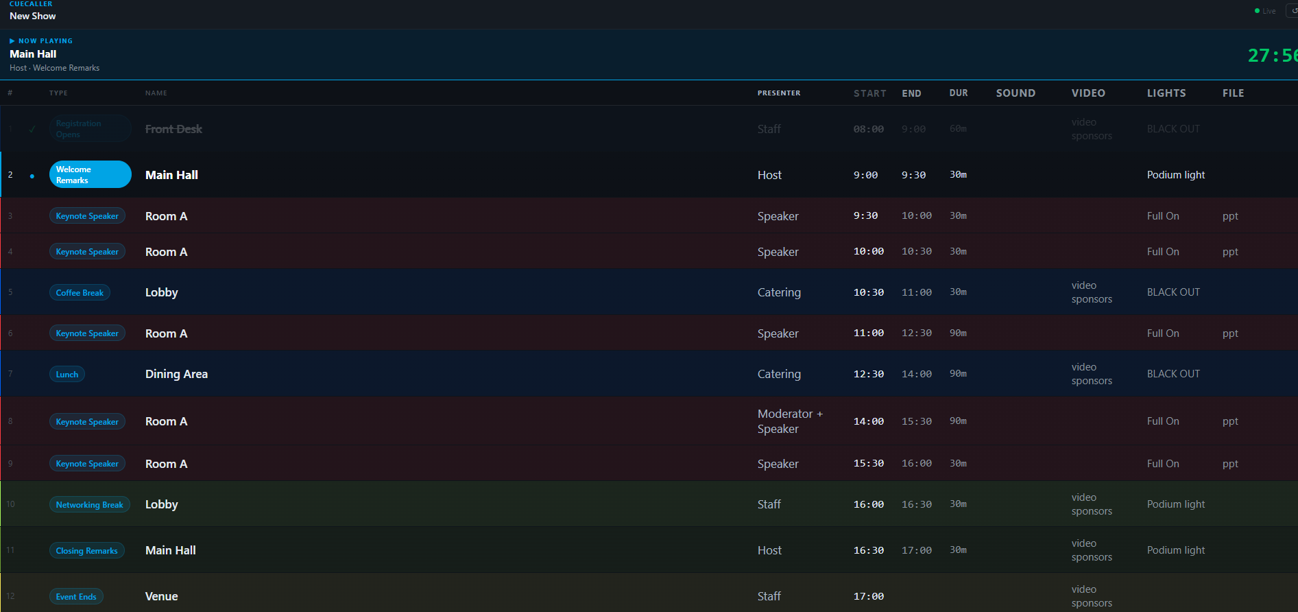 CueCaller - Schedule Viewer