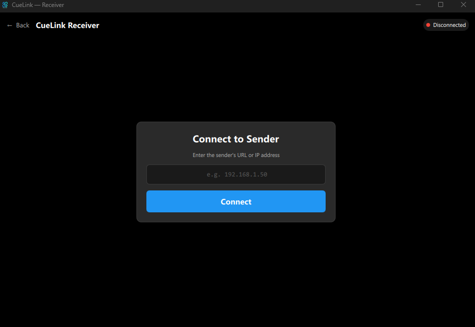 CueLink Receiver Mode