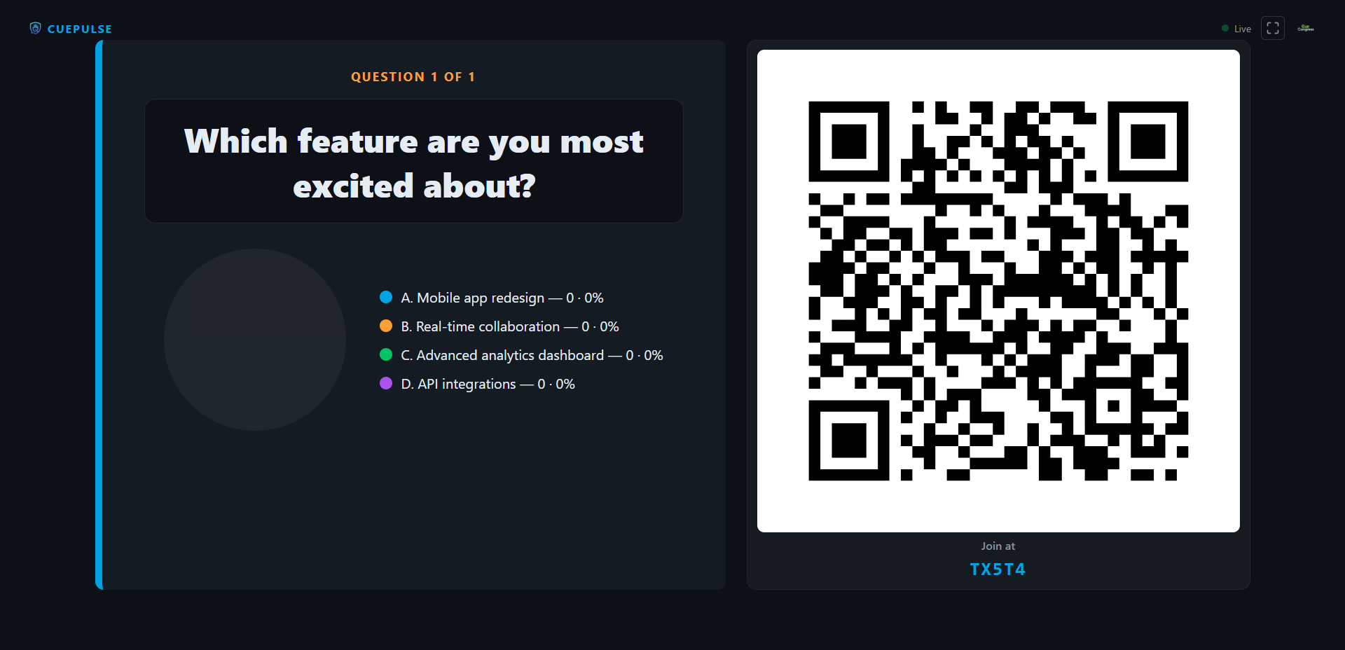 CuePulse - Live Poll Question