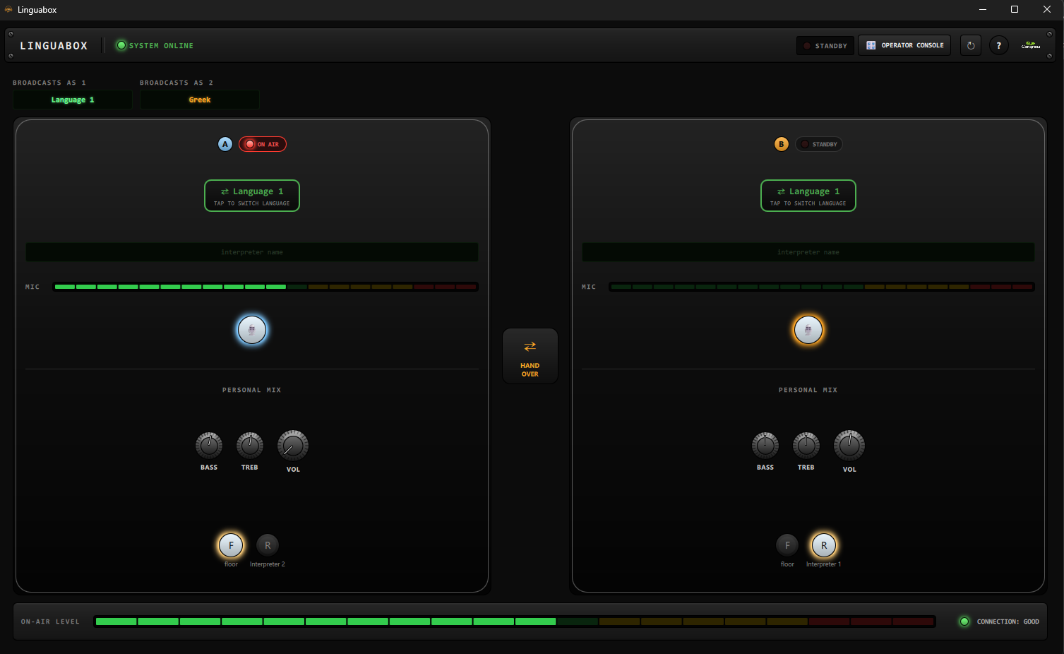Linguabox - Operator Console
