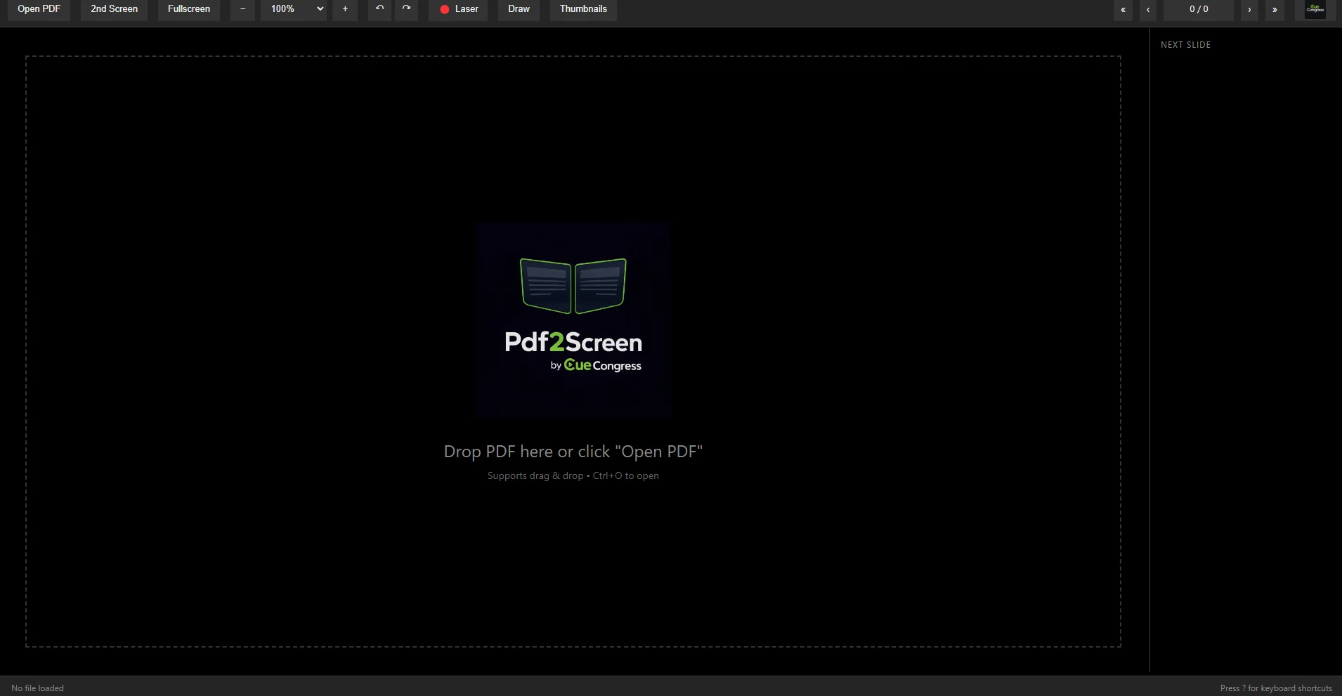 PDF2Screen - Main Interface